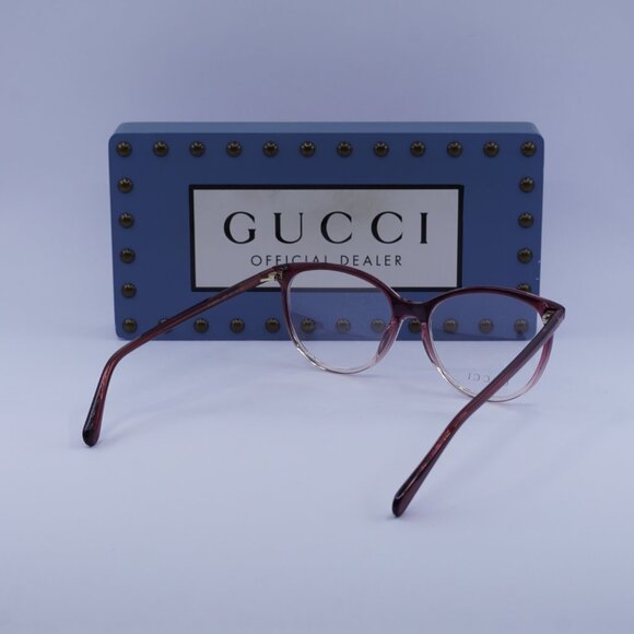 Gucci GG0550O 007 Cat Eye Eyeglasses - Burgundy Gradient 53mm - Picture 10 of 11